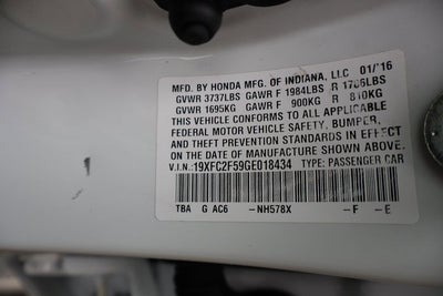 2016 Honda Civic Sedan LX