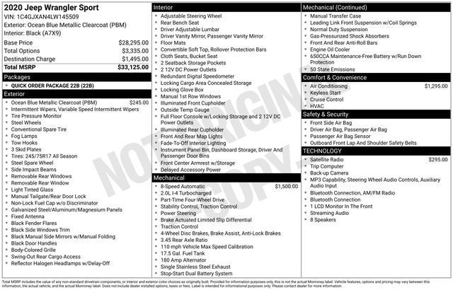 2020 Jeep Wrangler Sport