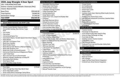 2026 Jeep Wrangler Sport