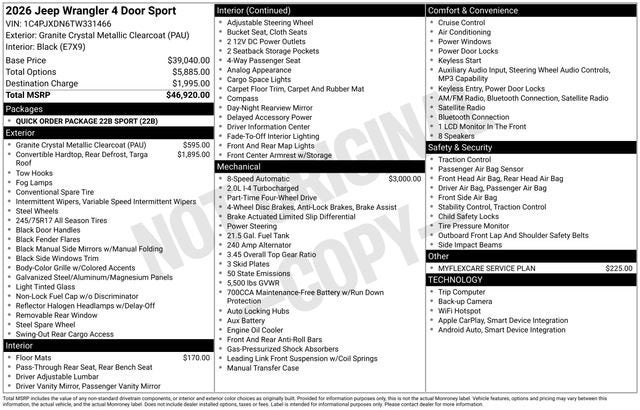 2026 Jeep Wrangler Sport