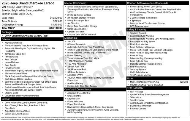 2026 Jeep Grand Cherokee Laredo