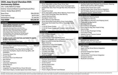 2026 Jeep Grand Cherokee 85th Anniversary Edition