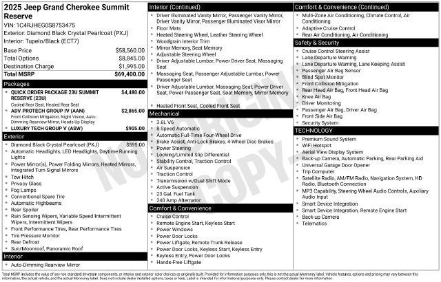 2025 Jeep Grand Cherokee Summit Reserve