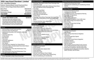 2026 Jeep Grand Cherokee L Limited