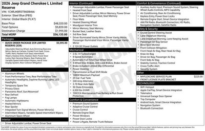 2026 Jeep Grand Cherokee L Limited Reserve
