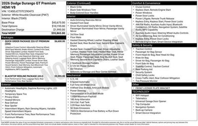2026 Dodge Durango GT Premium HEMI V8