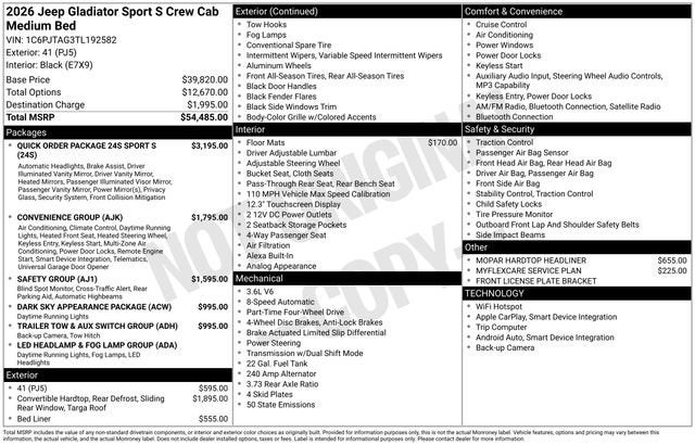 2026 Jeep Gladiator Sport S