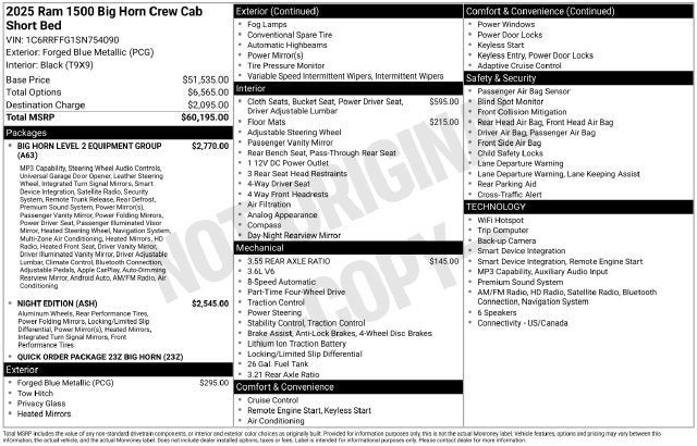 2025 RAM 1500 Big Horn