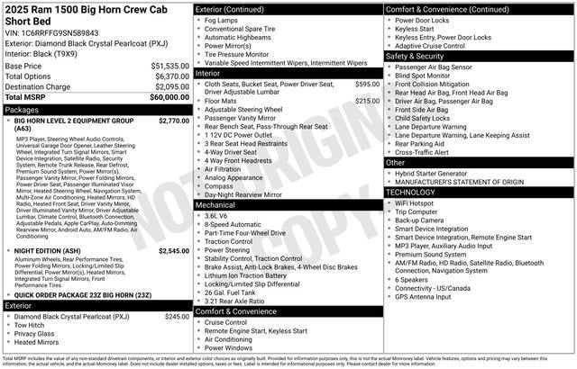 2025 RAM 1500 Big Horn