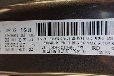 2020 RAM 1500 Big Horn