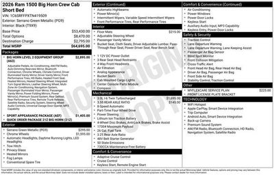 2026 RAM 1500 Big Horn