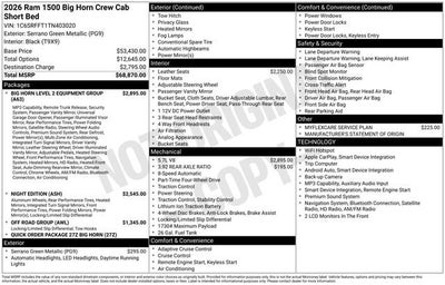 2026 RAM 1500 Big Horn
