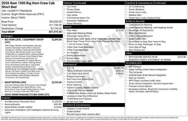 2026 RAM 1500 Big Horn