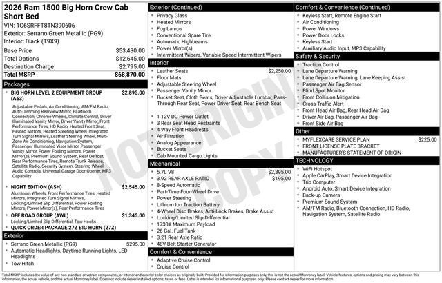 2026 RAM 1500 Big Horn