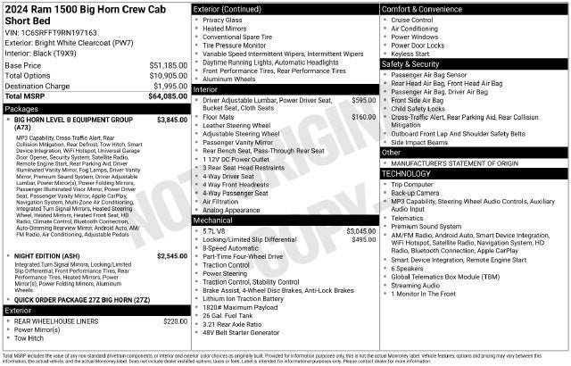 2024 RAM 1500 Big Horn