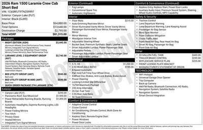 2026 RAM 1500 Laramie
