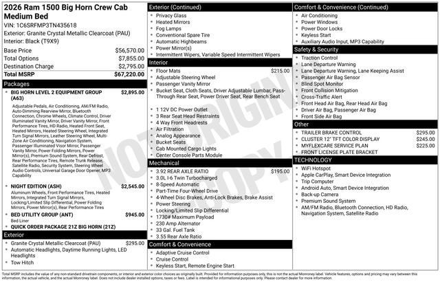 2026 RAM 1500 Big Horn