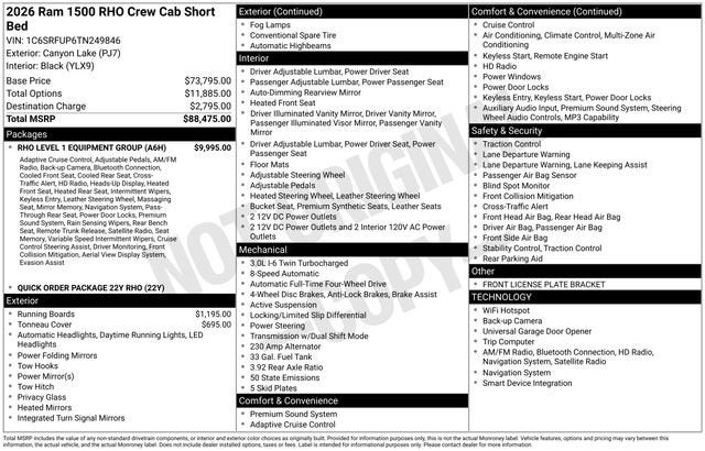 2026 RAM 1500 RHO