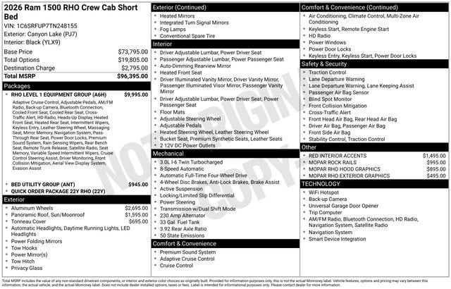 2026 RAM 1500 RHO