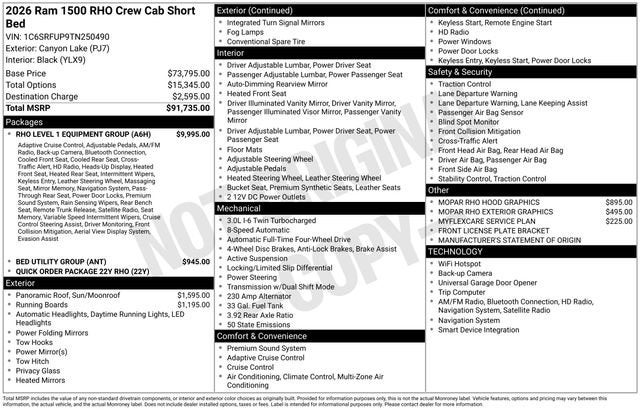 2026 RAM 1500 RHO