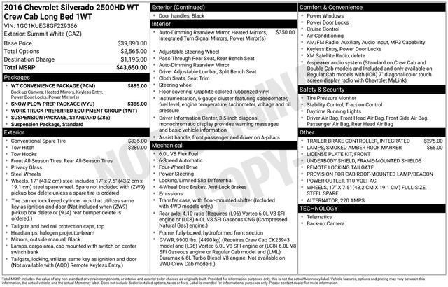 2016 Chevrolet Silverado 2500HD Work Truck