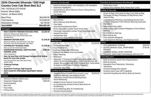 2026 Chevrolet Silverado 1500 High Country