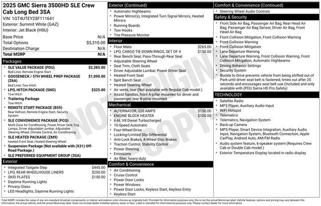 2025 GMC Sierra 3500HD SLE
