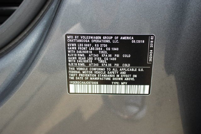 2018 Volkswagen Atlas 3.6L V6 SE