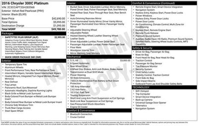 2016 Chrysler 300 300C Platinum