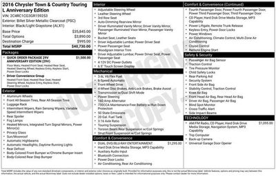 2016 Chrysler Town & Country Touring-L Anniversary Edition