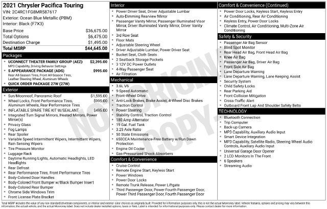 2021 Chrysler Pacifica Touring