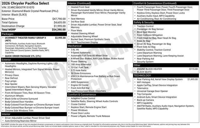 2026 Chrysler Pacifica Select