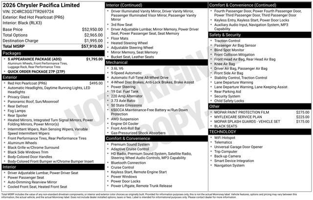 2026 Chrysler Pacifica Limited
