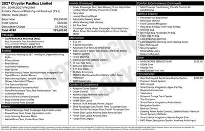 2027 Chrysler Pacifica Limited