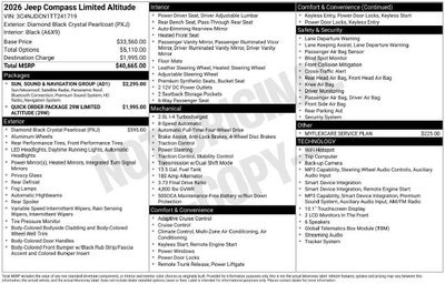 2026 Jeep Compass Limited Altitude