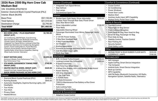 2026 RAM 2500 Big Horn