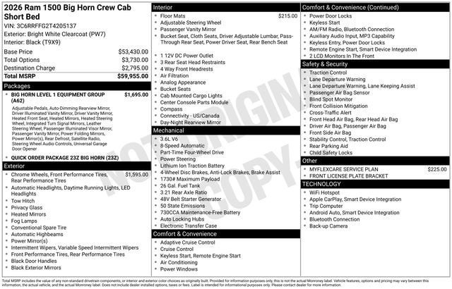 2026 RAM 1500 Big Horn