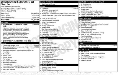 2026 RAM 1500 Big Horn
