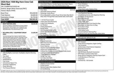 2026 RAM 1500 Big Horn