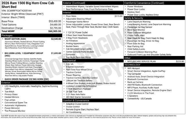 2026 RAM 1500 Big Horn