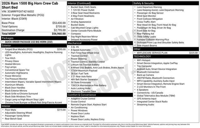 2026 RAM 1500 Big Horn