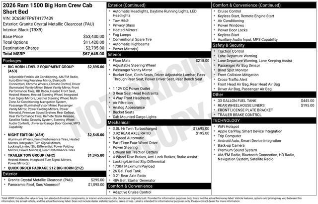 2026 RAM 1500 Big Horn