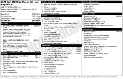 2026 RAM 3500 Chassis Cab Big Horn